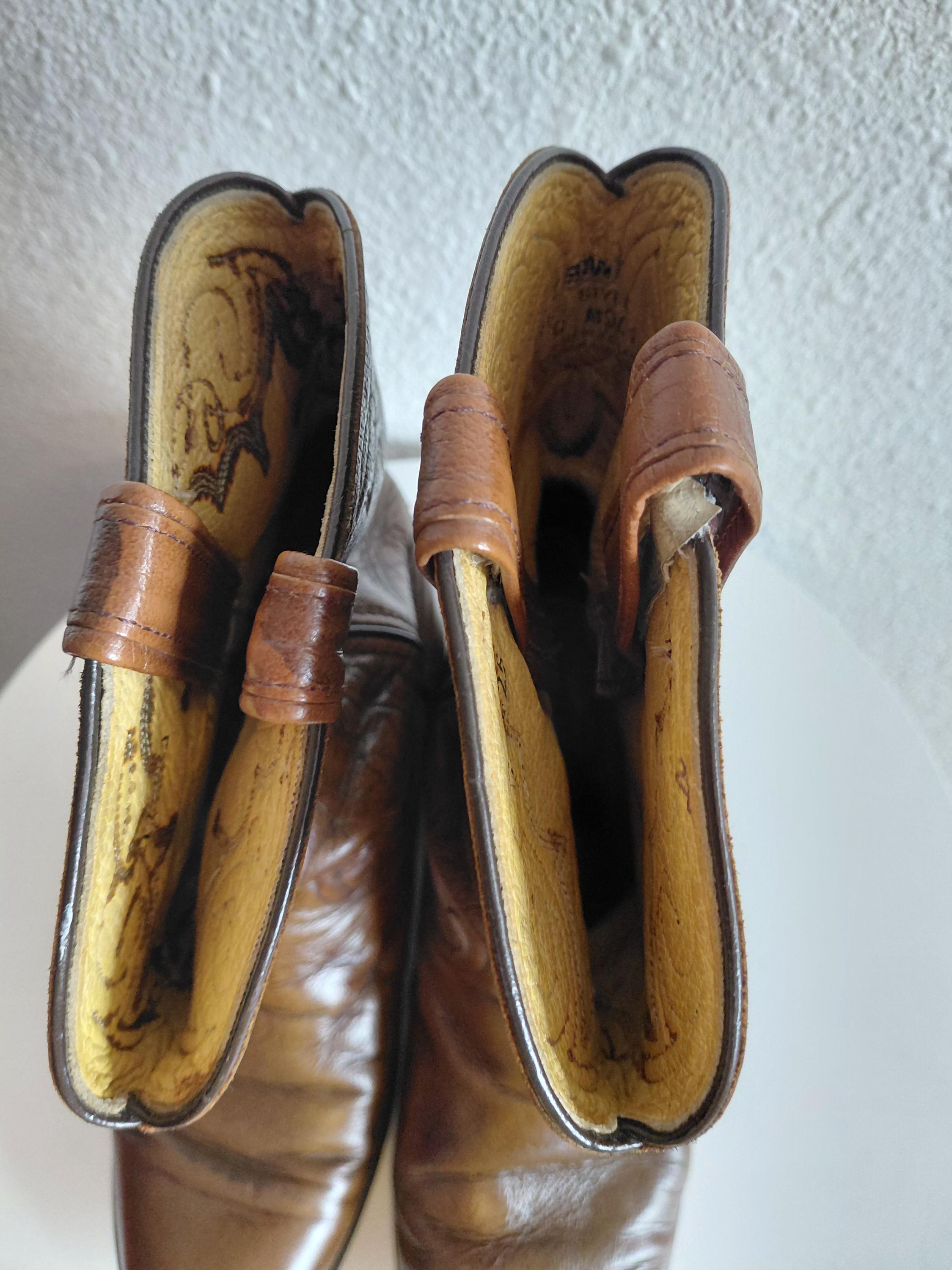 Vintage Ben Miller BM Western Rockabilly Brown Leather  display picture 2