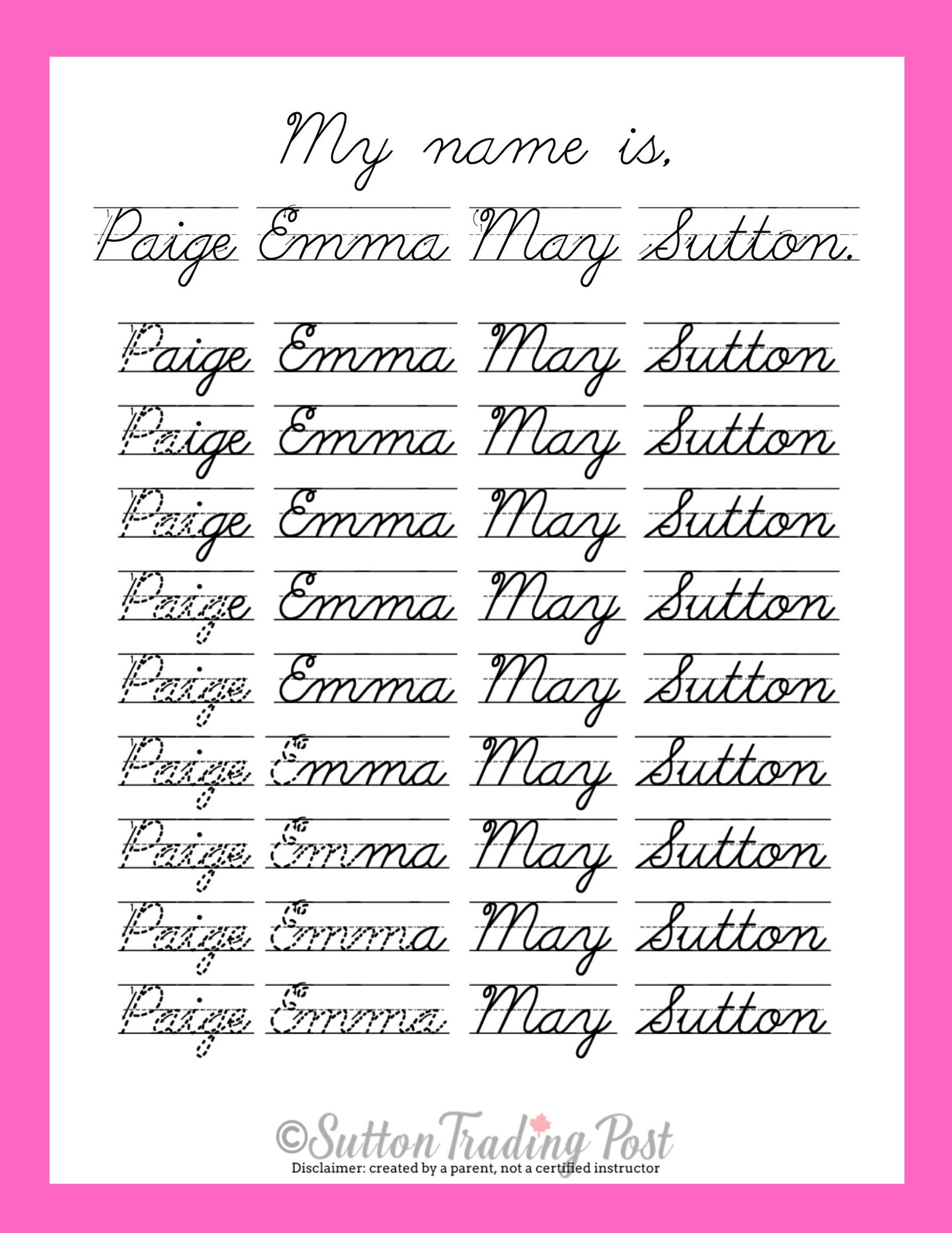 My full legal name is CURSIVE worksheet DIGITAL DOWNLOAD Etsy