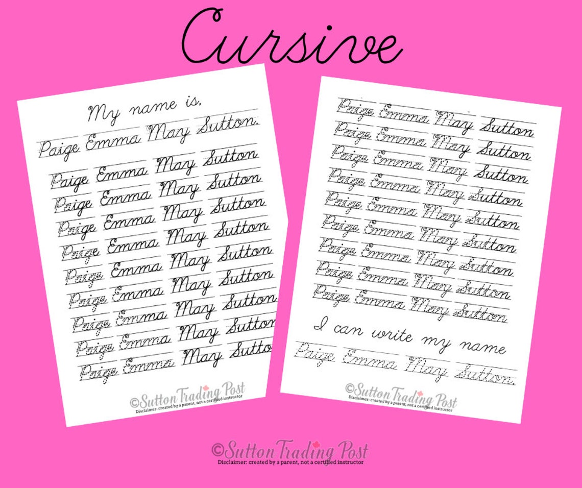 My full legal name is CURSIVE worksheet DIGITAL DOWNLOAD Etsy