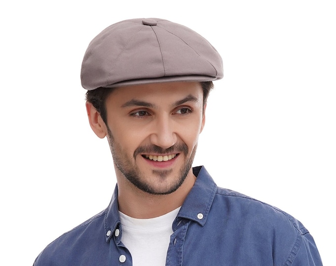 Cocoa Newsboy Cap 8 Panel Best Cotton Men's Visor Baker Boy Hat: Earthy Aesthetics Meet Comfort