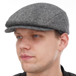 Grey Tweed Newsboy Flat Cap: Classic Style Driver Cap