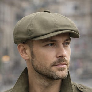 Olive Newsboy Hat Men Baker Boy Cap Military Ripstop Tactical Hunting Summer