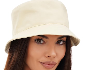 Women's Summer Cotton Bucket Hat in Ivory