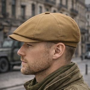 Coyote Brown Newsboy Cap Men Baker Boy Hat Military Tactical Ripstop Outdoor Hunting