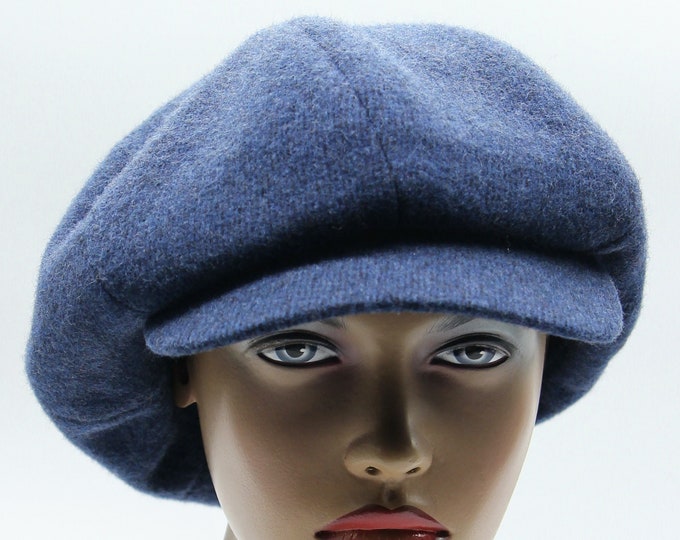 Woman's newsboy hat baker boy 8 panel paperboy cap top blue