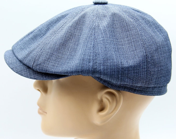 Blue summer newsboy hat men's cotton cap trendy