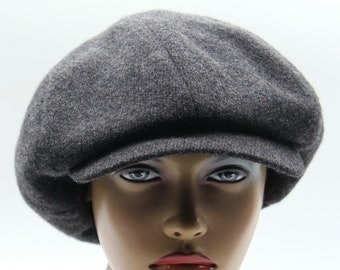 Women's top newsboy hat 8 paperboy cap panel baker boy grey