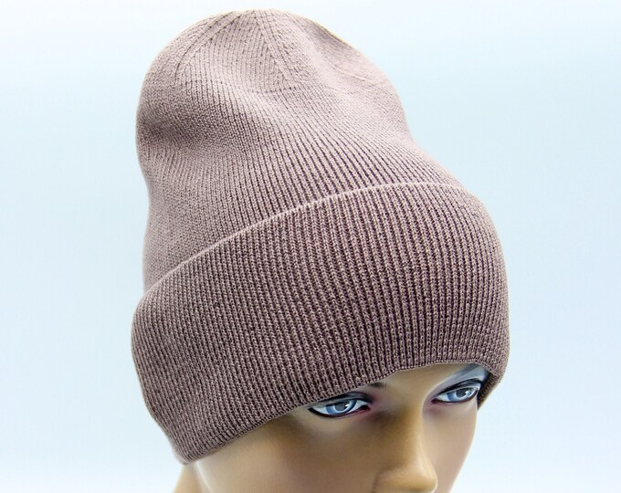 Knitted ladies hat knitted beanie for women knit lilac