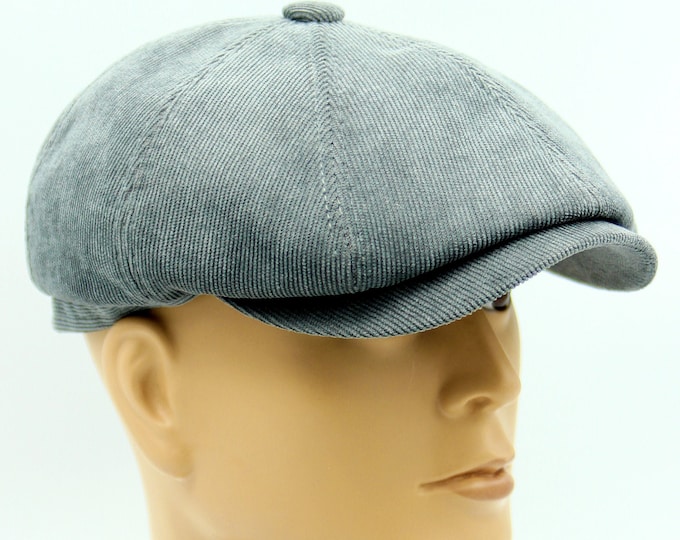 Velvet grey baker boy hat newsboy cap.