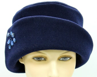 Cloche hat Elizabeth - ladies cloche hat, flapper hat, hats women, women cloche hat, womens hat, cloche hats women, vintage womens hat, blue