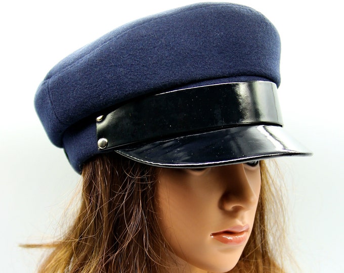 Women's newsboy cap captain top baker boy paperboy hat blue