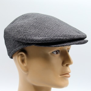 Grey Flat Cap Men - Vintage Gatsby Style - Ukrainian Handmade Wool - Classic 2 Panel Driver Cap Gift for Him