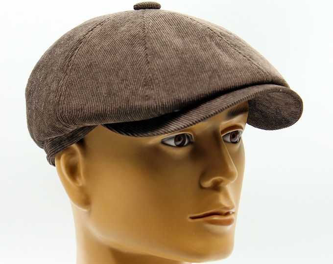 Velvet brown newsboy cap baker boy hat