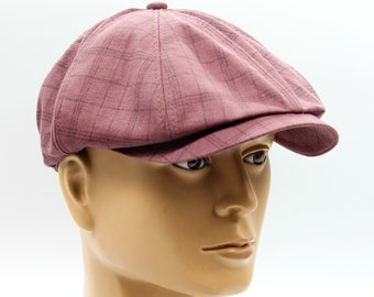Summer newsboy hat burgundy men's cap