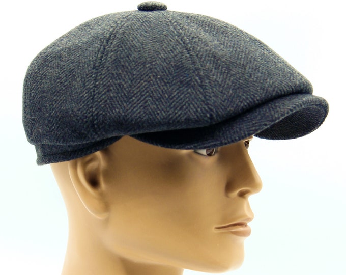 Warm newsboy cap hat baker boy wool grey