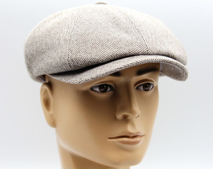 Baker boy hat men's newsboy slouchy cap 8 panel.