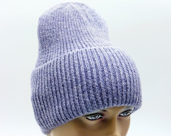 Beanie knit hat women knitted slouchy crochet warm