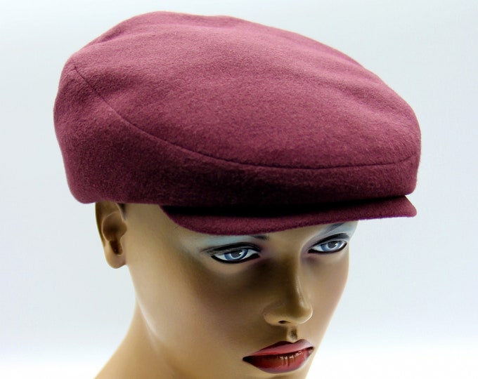 Women's slouchy newsboy hat top baker boy paperboy cap burgundy