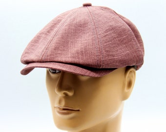 Burgundy newsboy hat summer men's cotton cap trendy