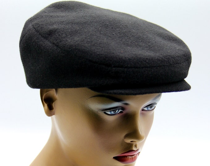 Women's newsboy cap slouchy top baker boy paperboy hat black