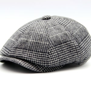 Grey Newsboy Cap Flat Wool Men's Bakers Boy Hat. - Etsy