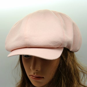Pink Linen Newsboy Cap: Women&#39;s Summer Baker Boy Hat