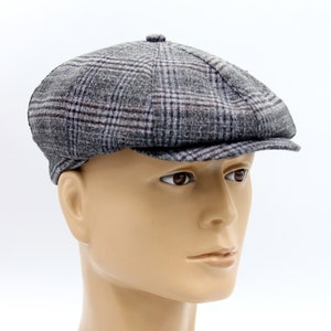 Slouchy Gray Newsboy Cap: Handmade 8-Panel Baker Boy Hat