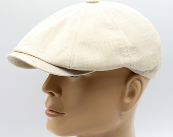 Gorra de algodón para hombre con sombrero de vendedor de periódicos beige de verano a la moda