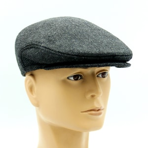 Dark Green Flat Cap Men - Vintage Gatsby Style - Ukrainian Handmade Wool - Classic 2 Panel Driver Cap Gift