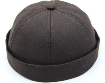 Mens cap docker hat сotton brown