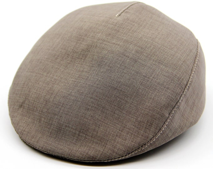 Summer linen men flat cap brown.