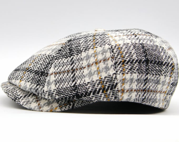 Spring men's newsboy cap baker boy hat grey