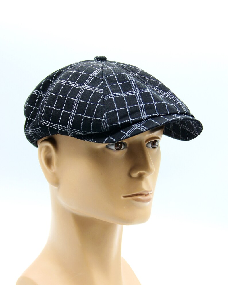 Summer Newsboy Cap Men's Black Etsy