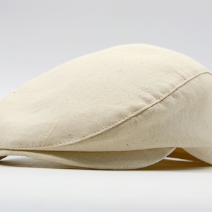 Men&#39;s Ivory Cotton Newsboy Cap: Breathable Summer Flat Cap
