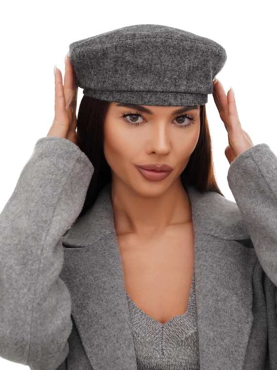 Women\'s Wool French Beret Hat Comfortable Solid Color Beret Cap Heather Grey Mommy and Me Matching Beret Set Recycled Wool-Blend Knit  main image 2