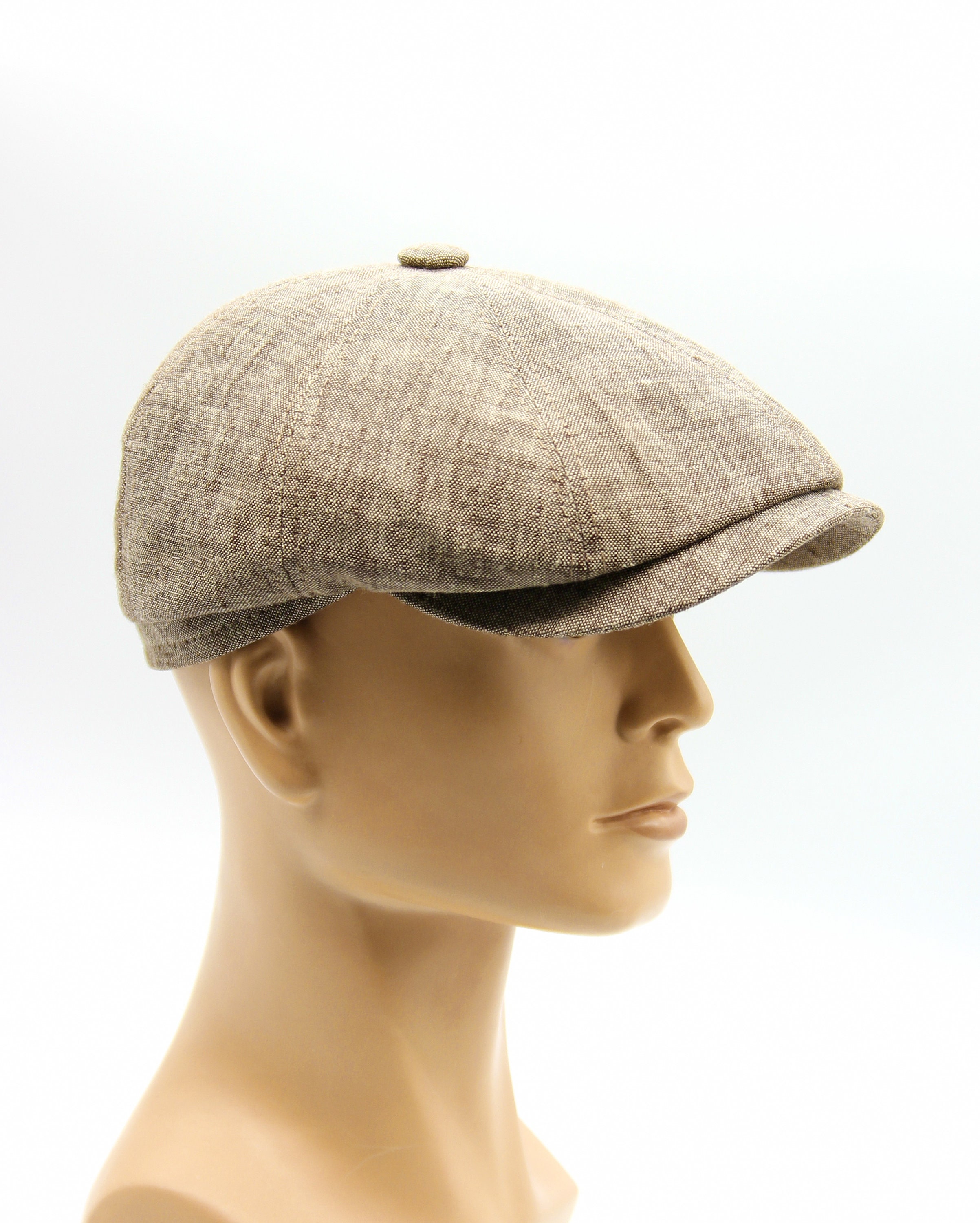 Men's Summer Linen Cap Best Newsboy Hat Light Brown - Etsy
