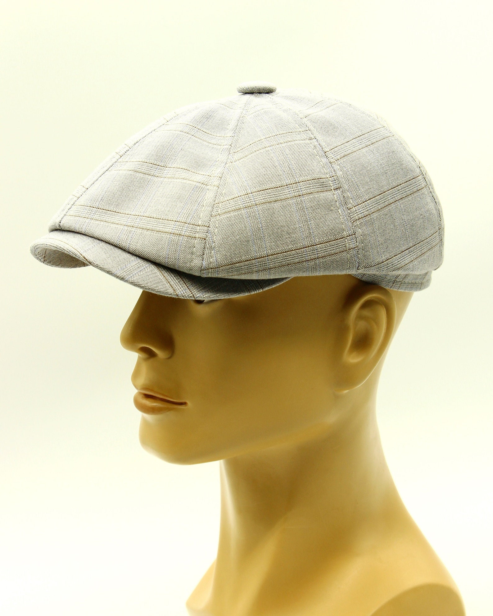 Cap for Summer Men's Sun Newsboy Hat Light Blue. Etsy