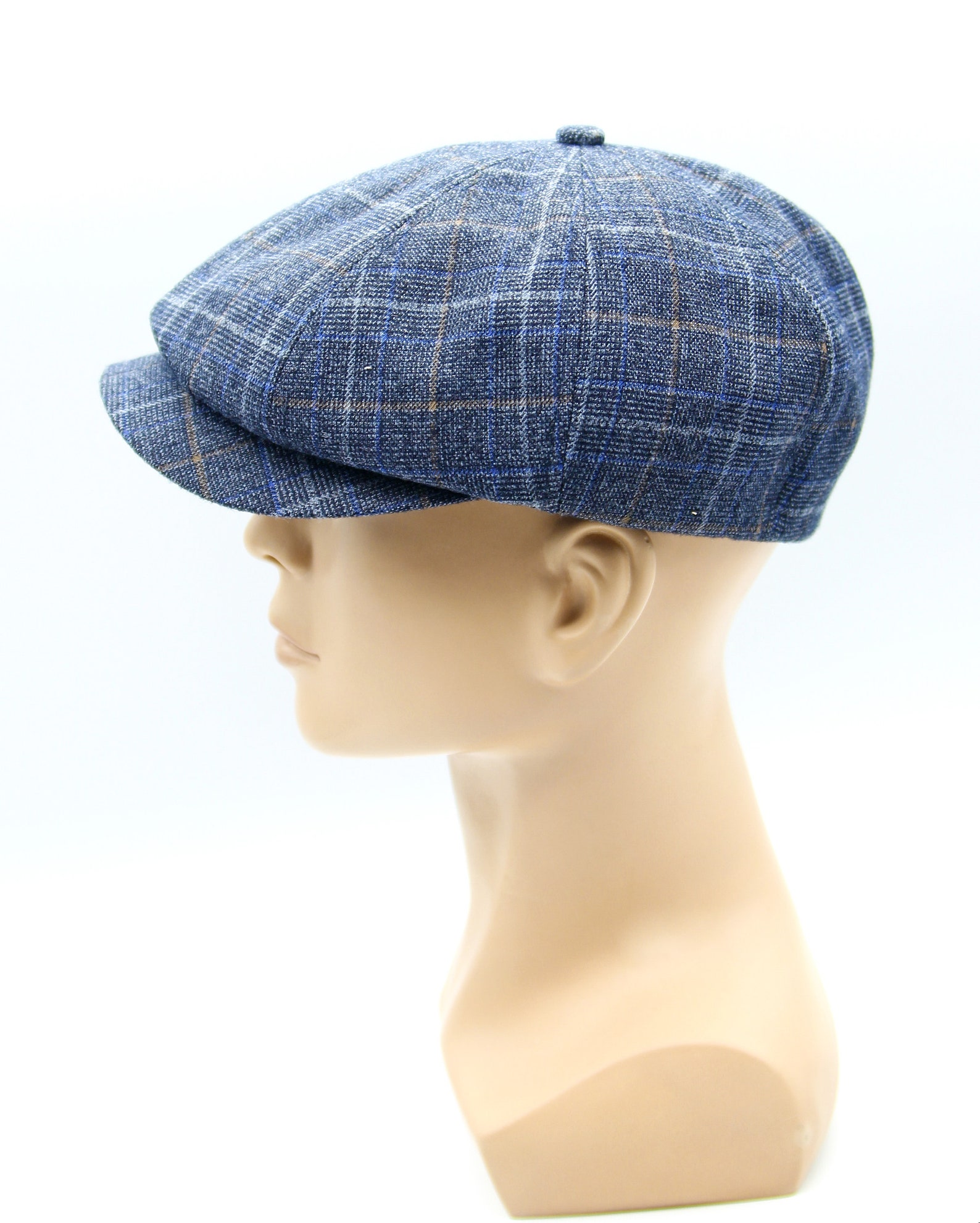 Baker Boy Hat Blue Men's Slouchy Newsboy Cap 8 Panel. Etsy