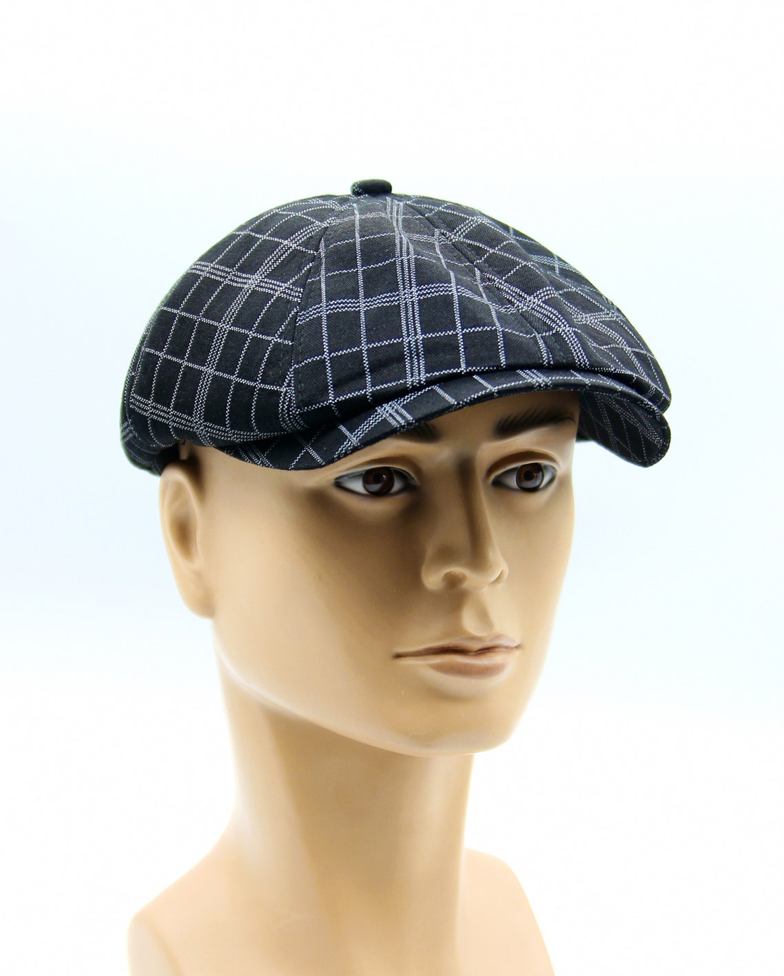 Summer Newsboy Cap Men's Black Etsy
