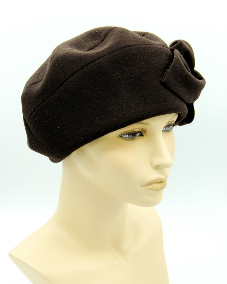 Brown Beret Beret Hat Beret Bow Women Beret Women French Etsy