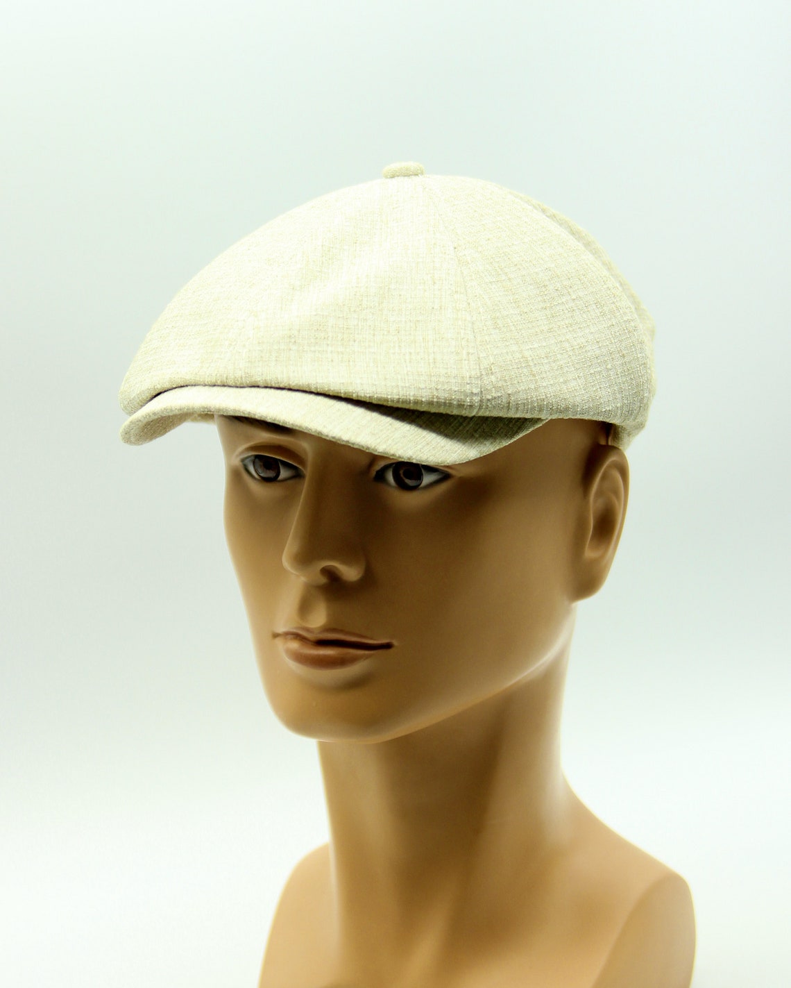 Men's Summer Linen Newsboy Cap Beige. Etsy