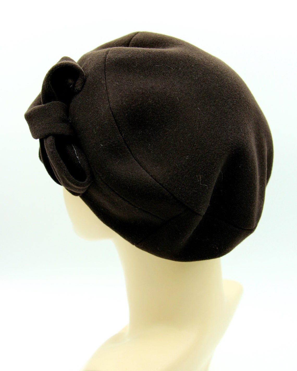 Brown beret beret hat beret bow women beret women French Etsy