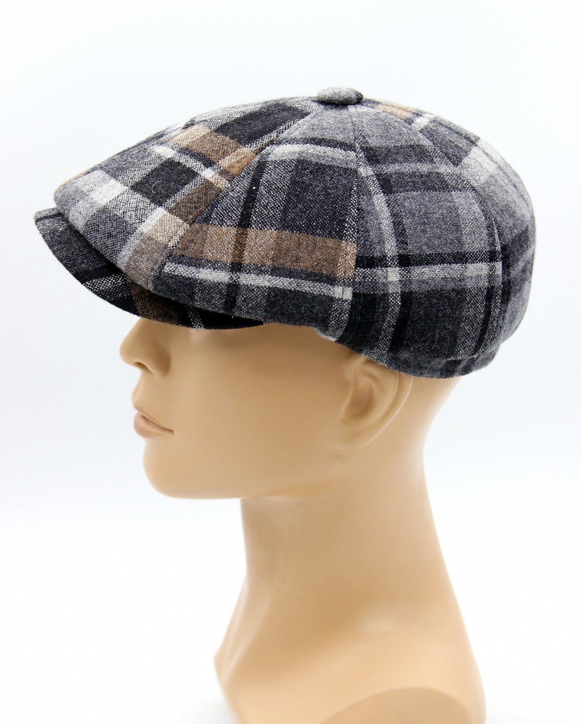 Men's newsboy hat baker boy cap wool browm Etsy