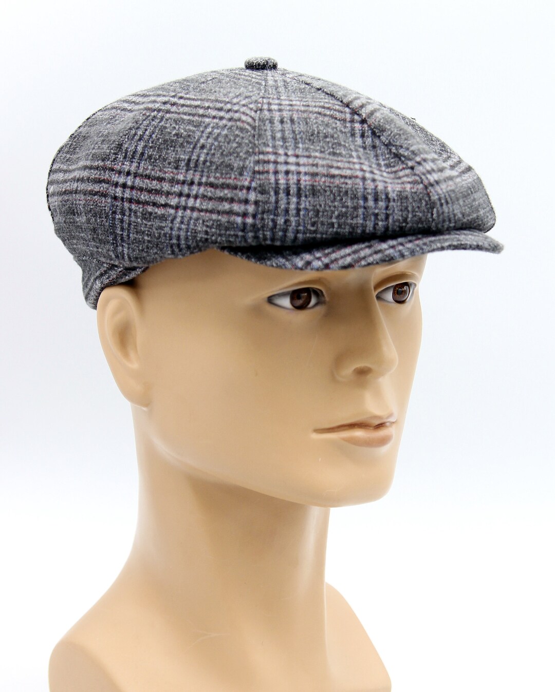 Newsboy Hat Men's Baker Boy Cap Slouchy 8 Panel Gray. - Etsy