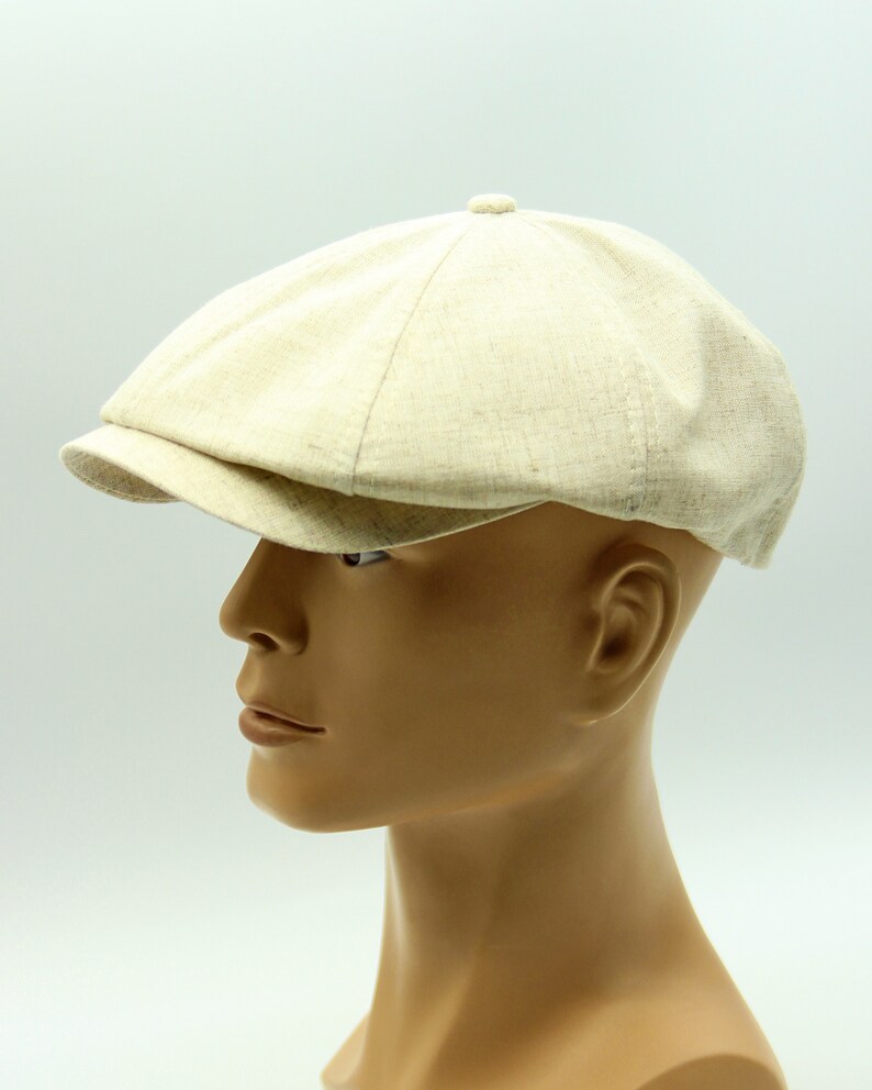 Summer Newsboy Cap Natural Linen Hat. Etsy