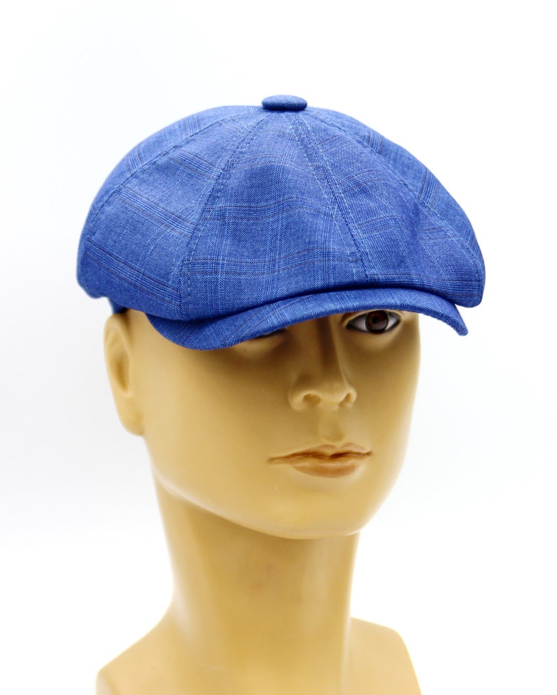 Men's newsboy cap is light blue summer hat. Etsy