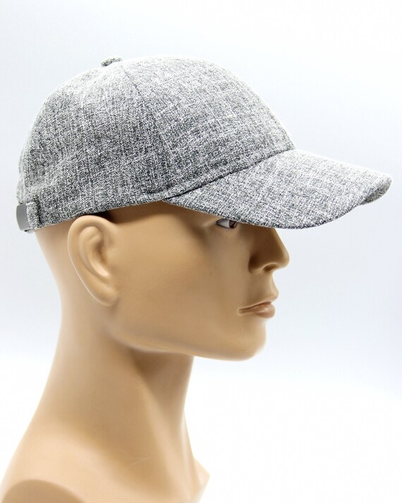 Summer Linen Cap Baseball Cotton Grey