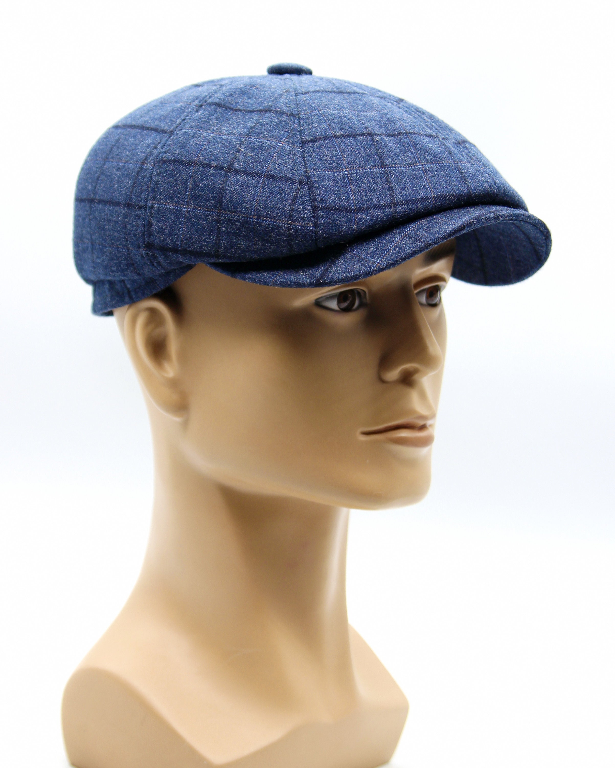 Mens baker boy cap newsboy hat blue | Etsy