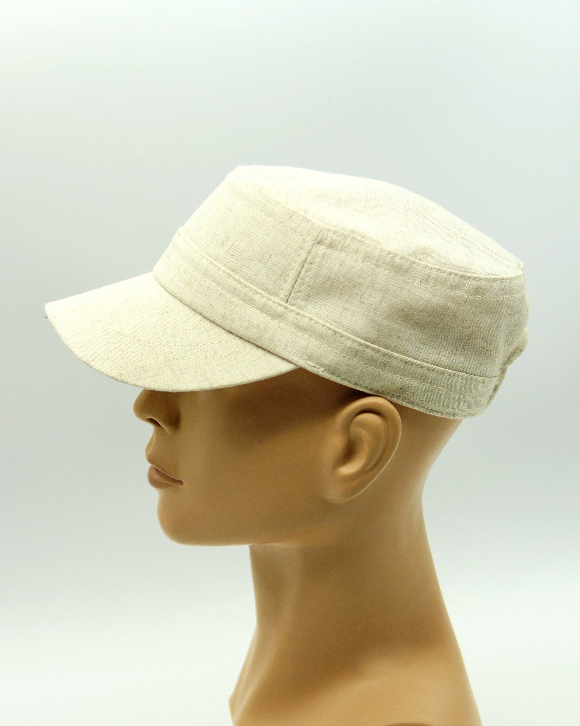 Mens Cotton Cadet Cap, Womens Military Cap, Work Hat, Army Style Hat, Short  Bill Hat, Adjustable Sun Hat, Unisex Fashion Headwear, Casualbox 