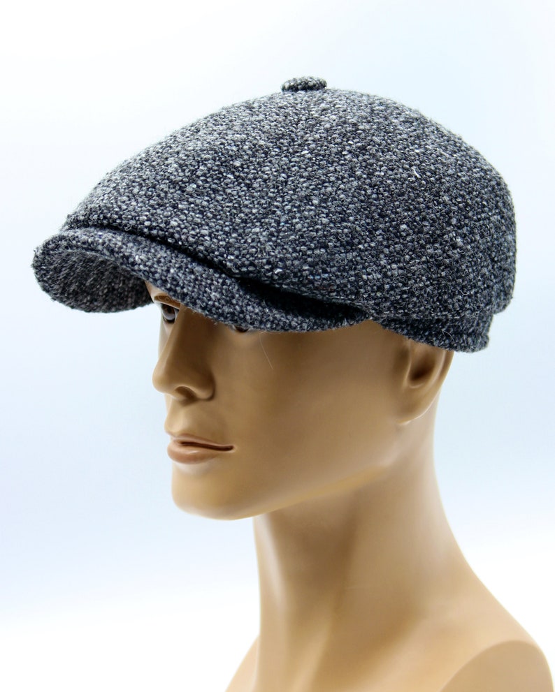 Men's Wool Tweed Newsboy Cap Grey. Etsy